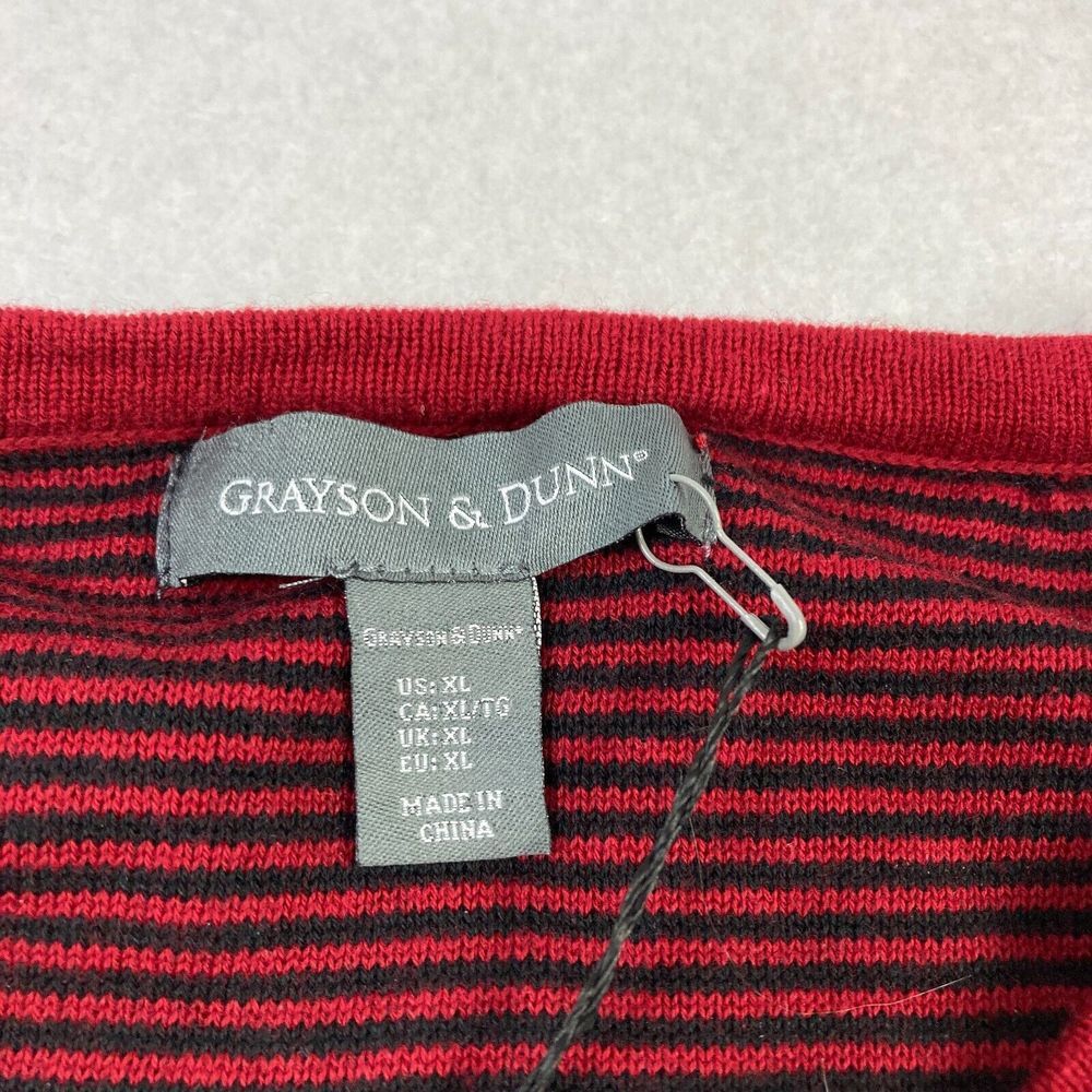 Grayson & Dunn Sweater Mens XL Red 100% Cotton V Neck Long Sleeve Casual NWT - Picture 6 of 12